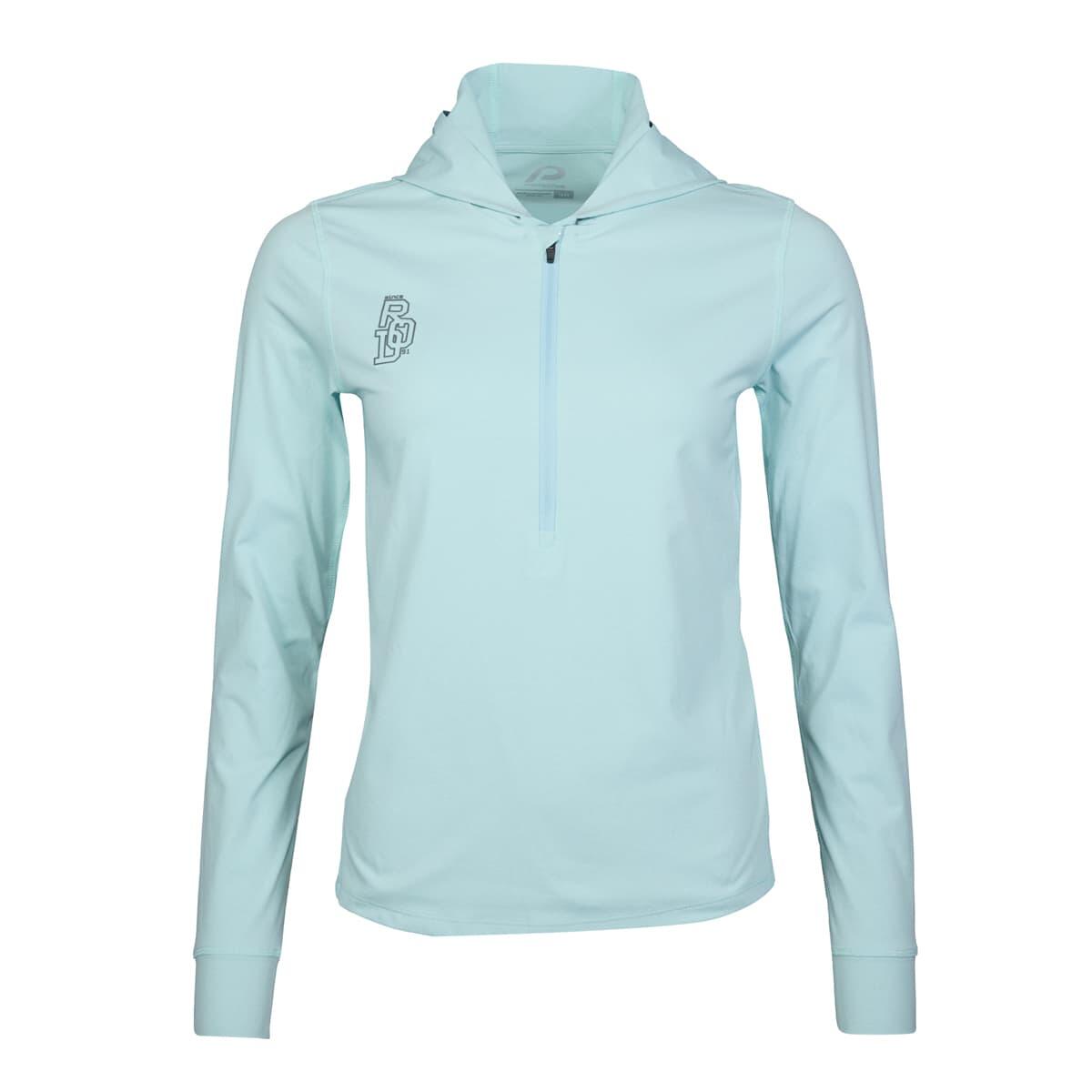 Dames hoodie met halve rits P-Hollow Sky W Lichtblauw 2/7