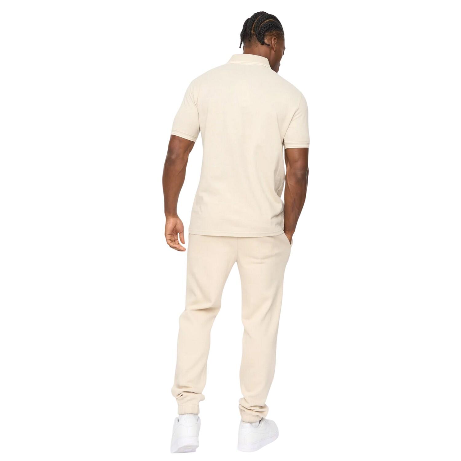 Mens Preece Polo Shirt (Light Stone) 3/4