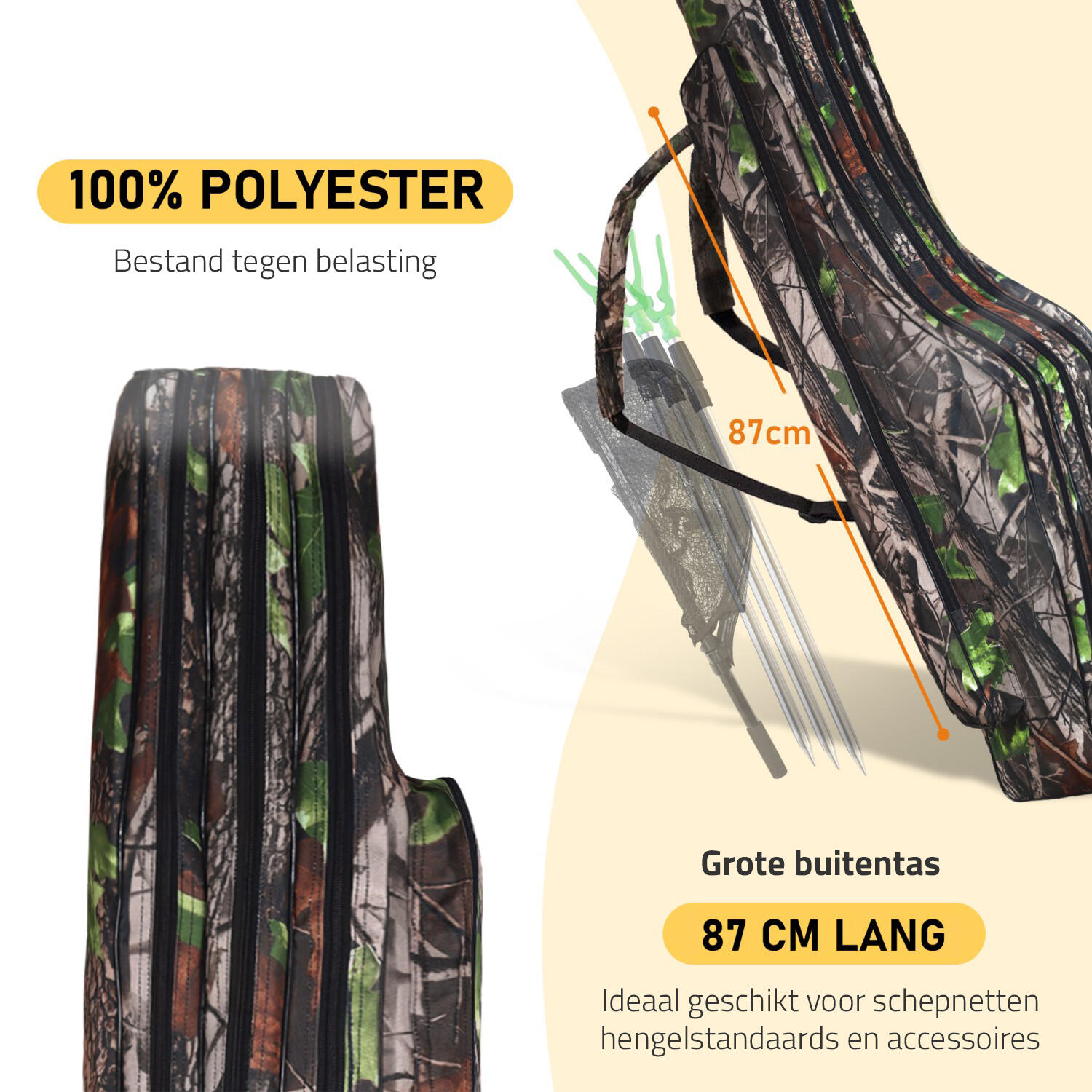 Housse camouflage 1.25m étanche pour 3 cannes 4/5