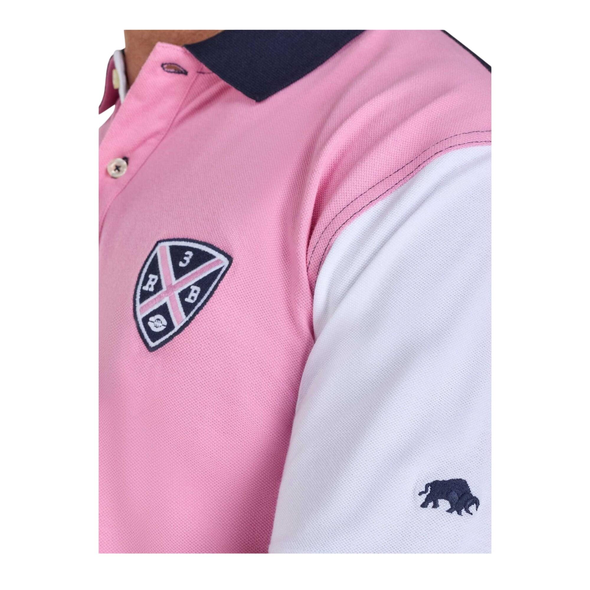 Polo NO.3 Homme (Rose / Blanc / Bleu Marine) 3/4