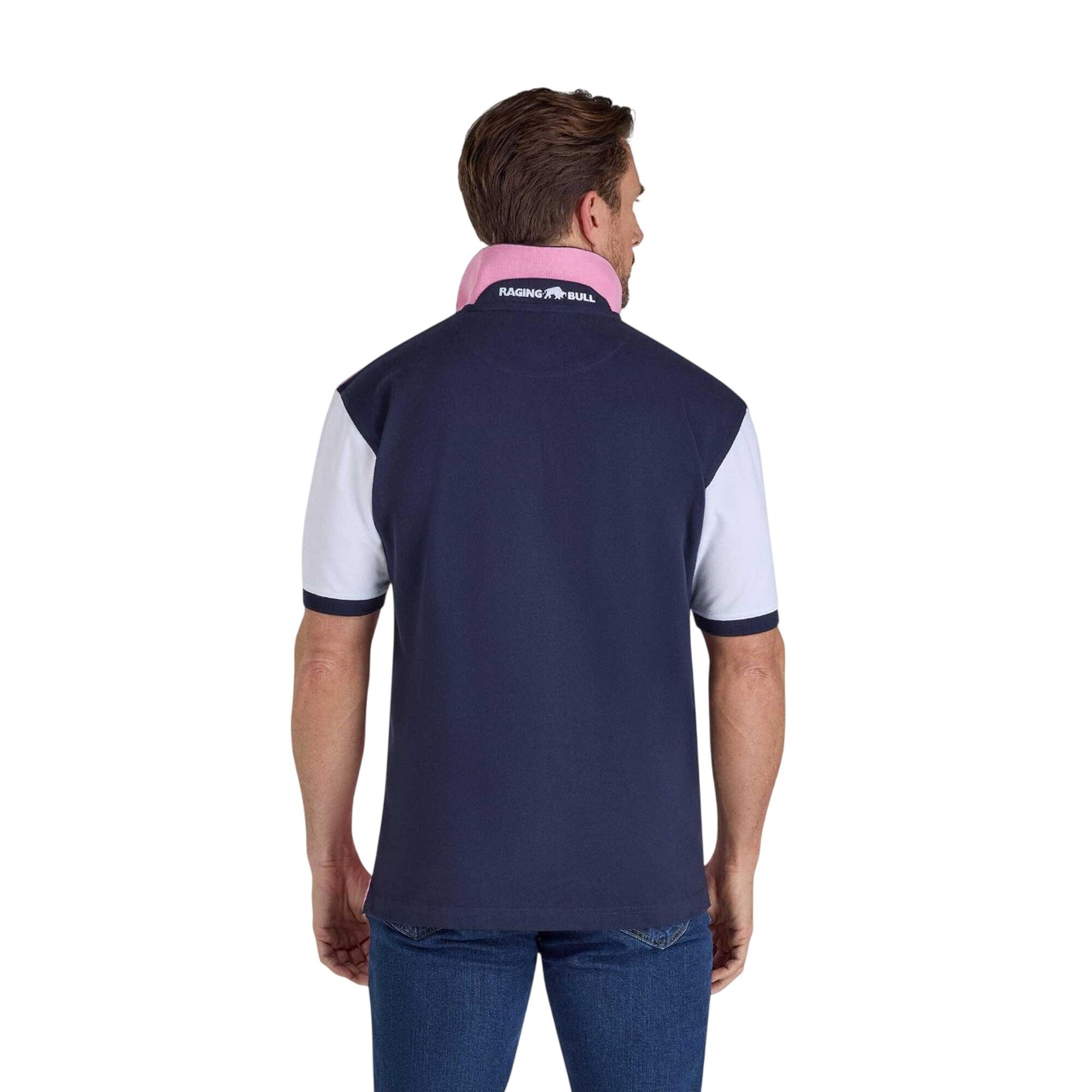 Polo NO.3 Homme (Rose / Blanc / Bleu Marine) 2/4