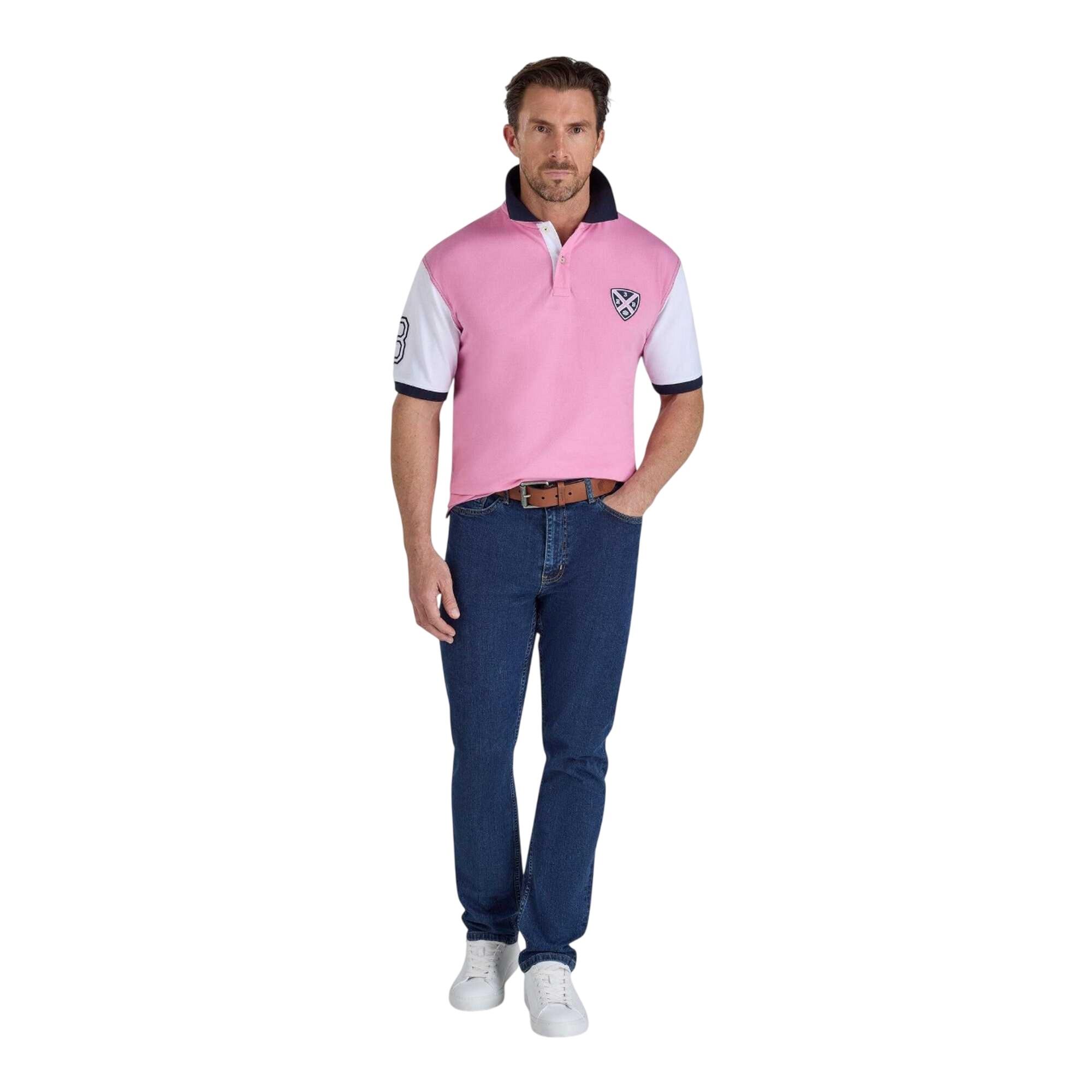Polo NO.3 Homme (Rose / Blanc / Bleu Marine) 4/4