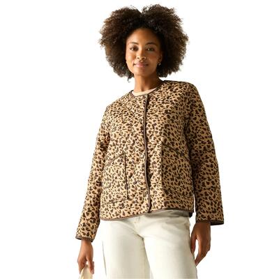 Dames mira jas met luipaardprint (bruin)