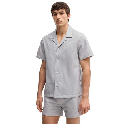 Chemise Plage Motif/style À Rayures VELVETFISH Homme (Bleu Marine)