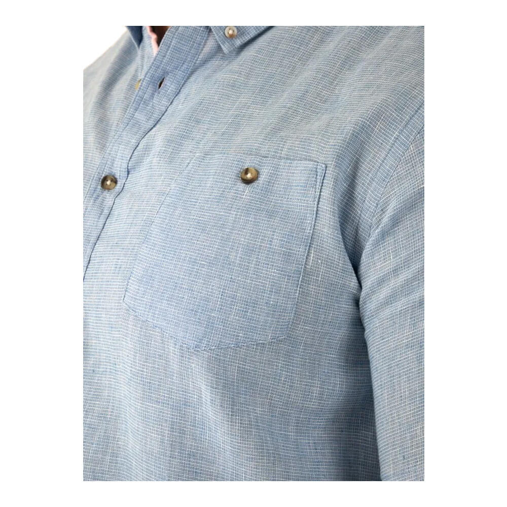 "Clarke D555" Hemd für , Leinen, Kingsize Herren Blau 3/5