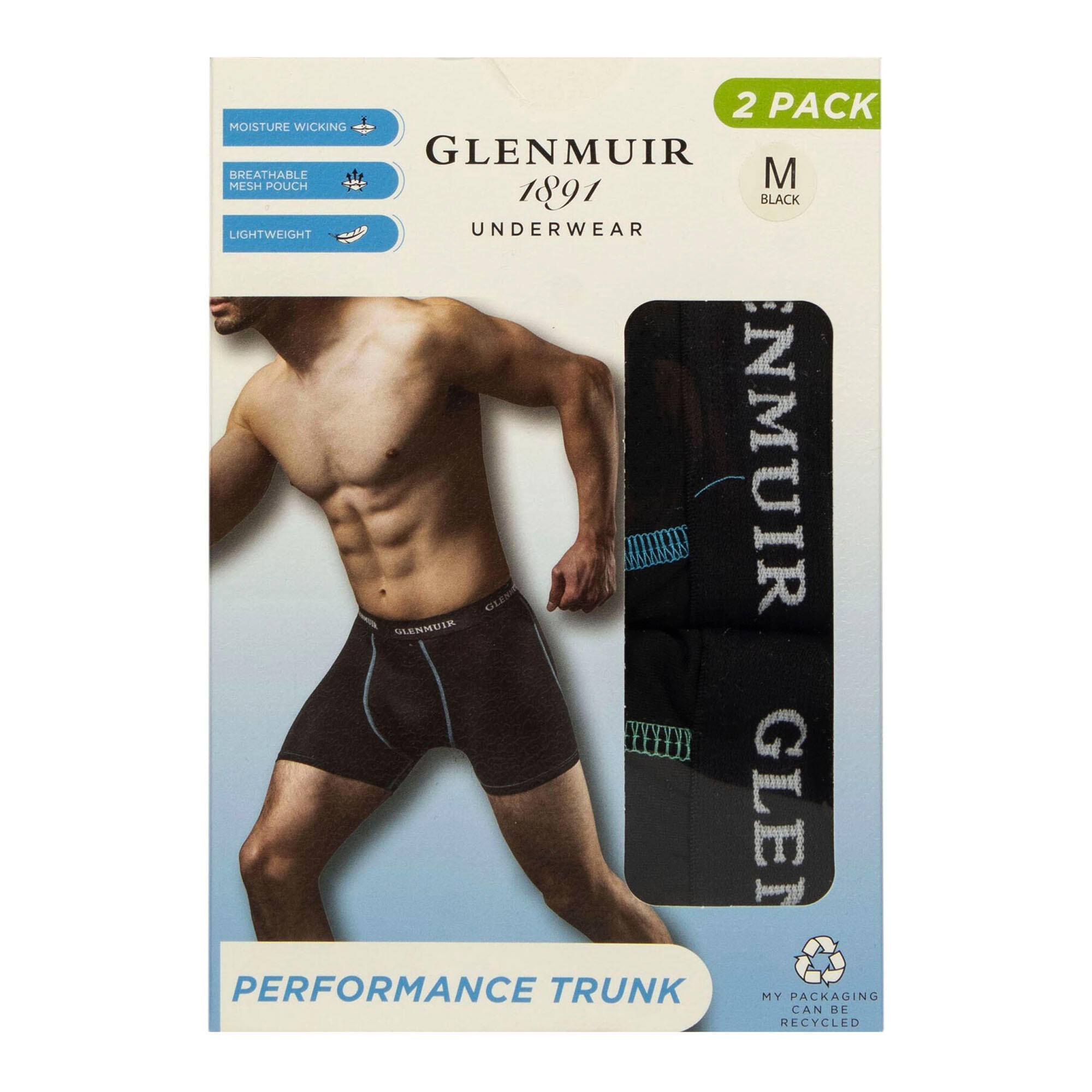 Glenmuir - 2er Pack Herren Performance Boxershorts Atmungsaktiv Sport Fit 2/4