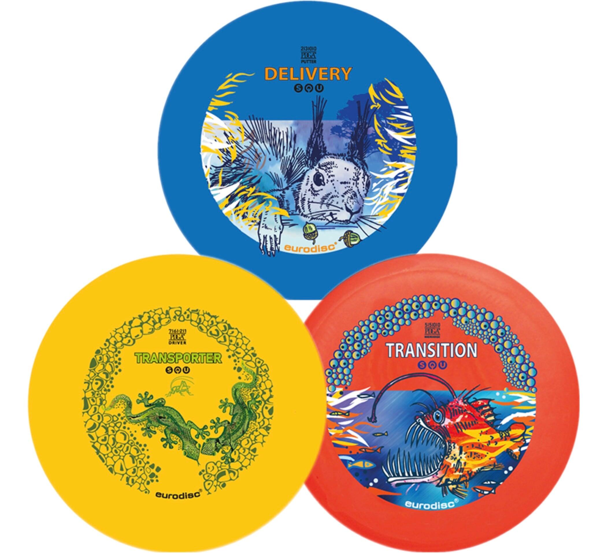 Disco da disc golf Eurodisc Set di partenza standard per disc golf EDSSSA 2/2
