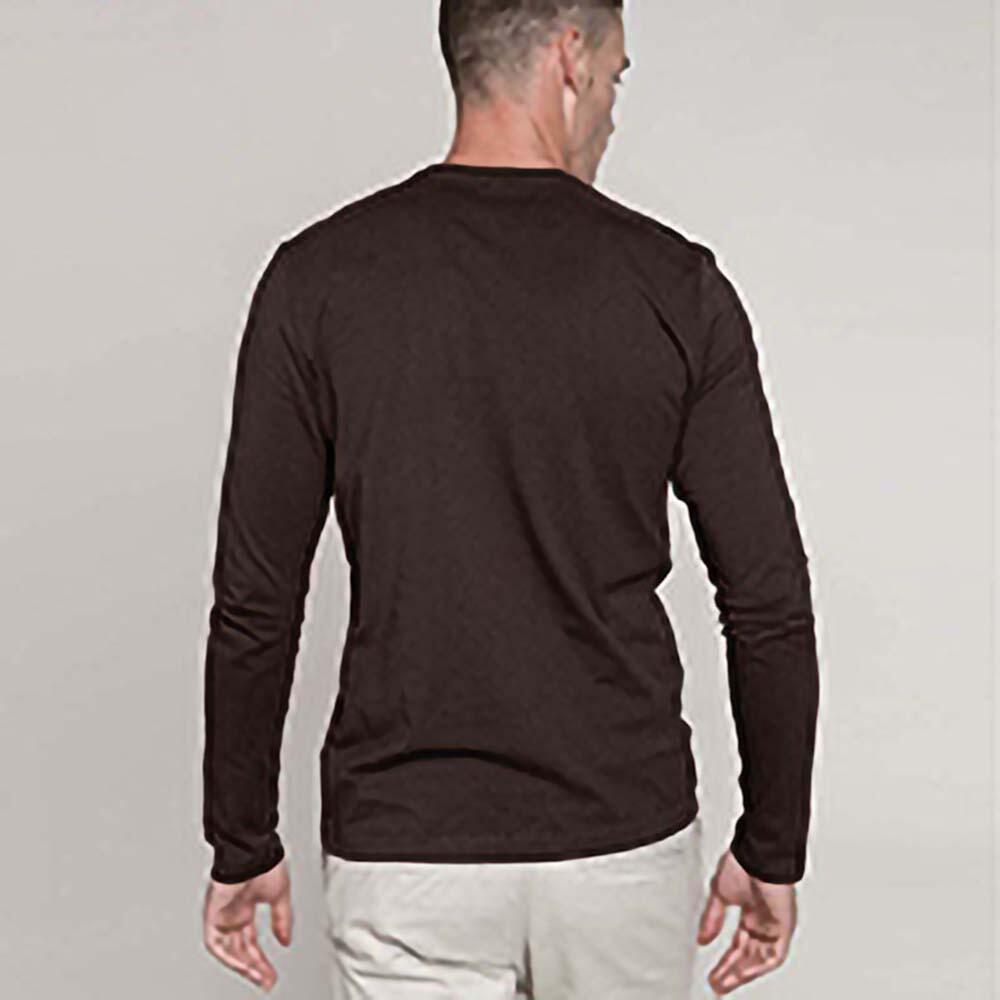 Slim Fit TShirt mit Rundhalsausschnitt, Langarm Herren Schwarz 3/5