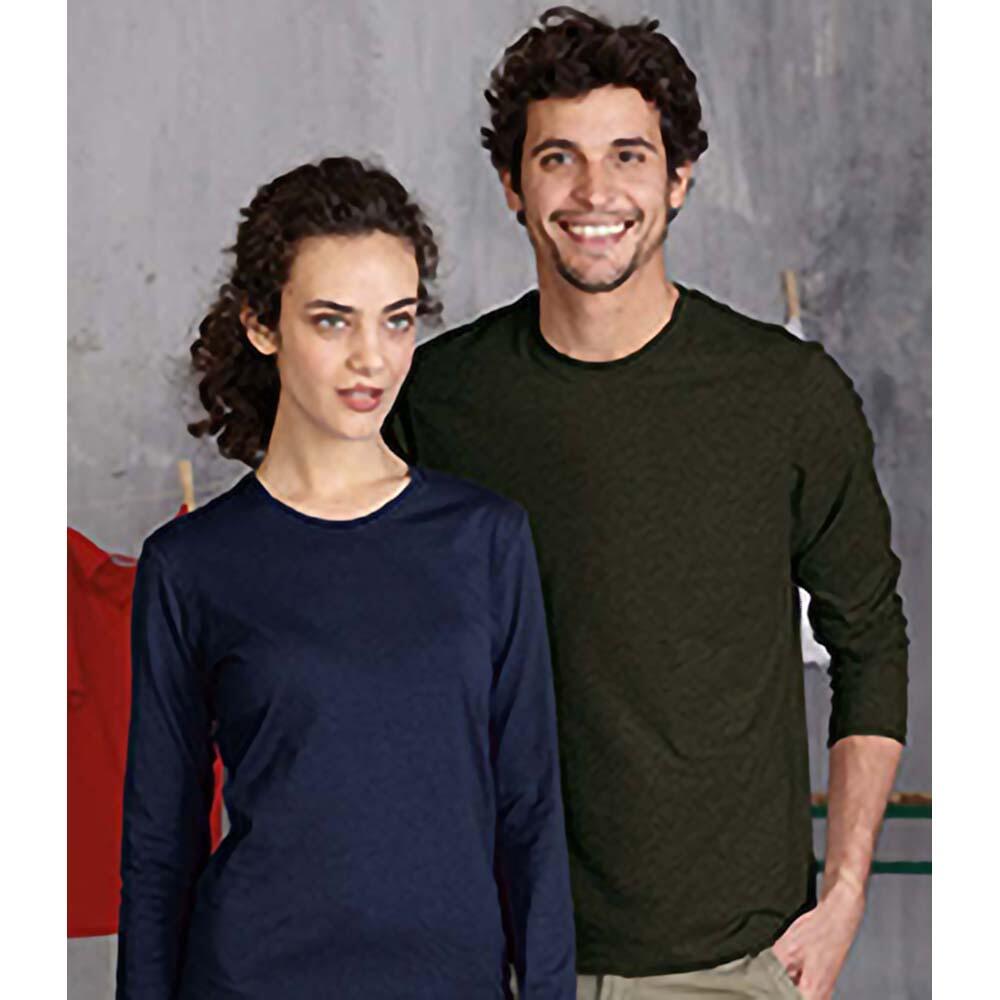 Slim Fit TShirt mit Rundhalsausschnitt, Langarm Herren Schwarz 4/5