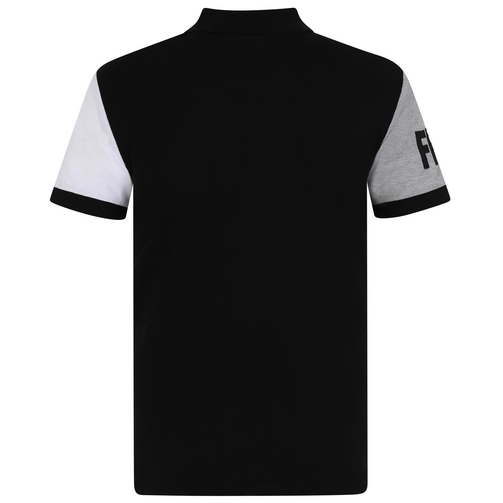 Polo Manches Contrastées Homme (Noir) 2/4