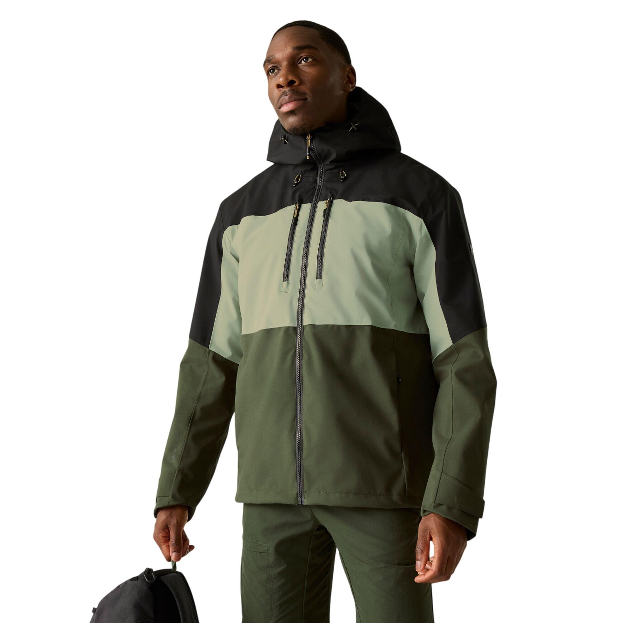 Mens Maland II Waterproof Jacket (Sage/Black/Dark Khaki) 4/5