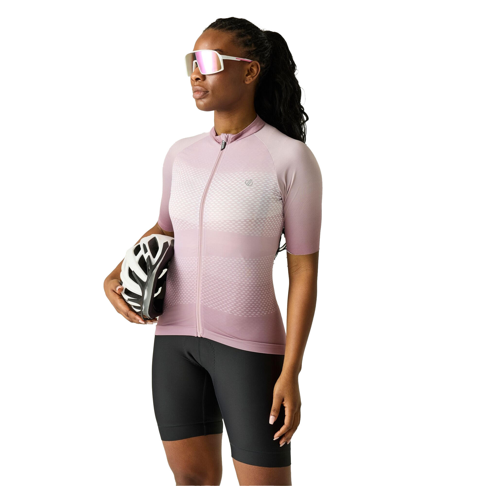 Camisola de ciclismo de meia manga com estampado gradiente para senhora/senhora 4/5
