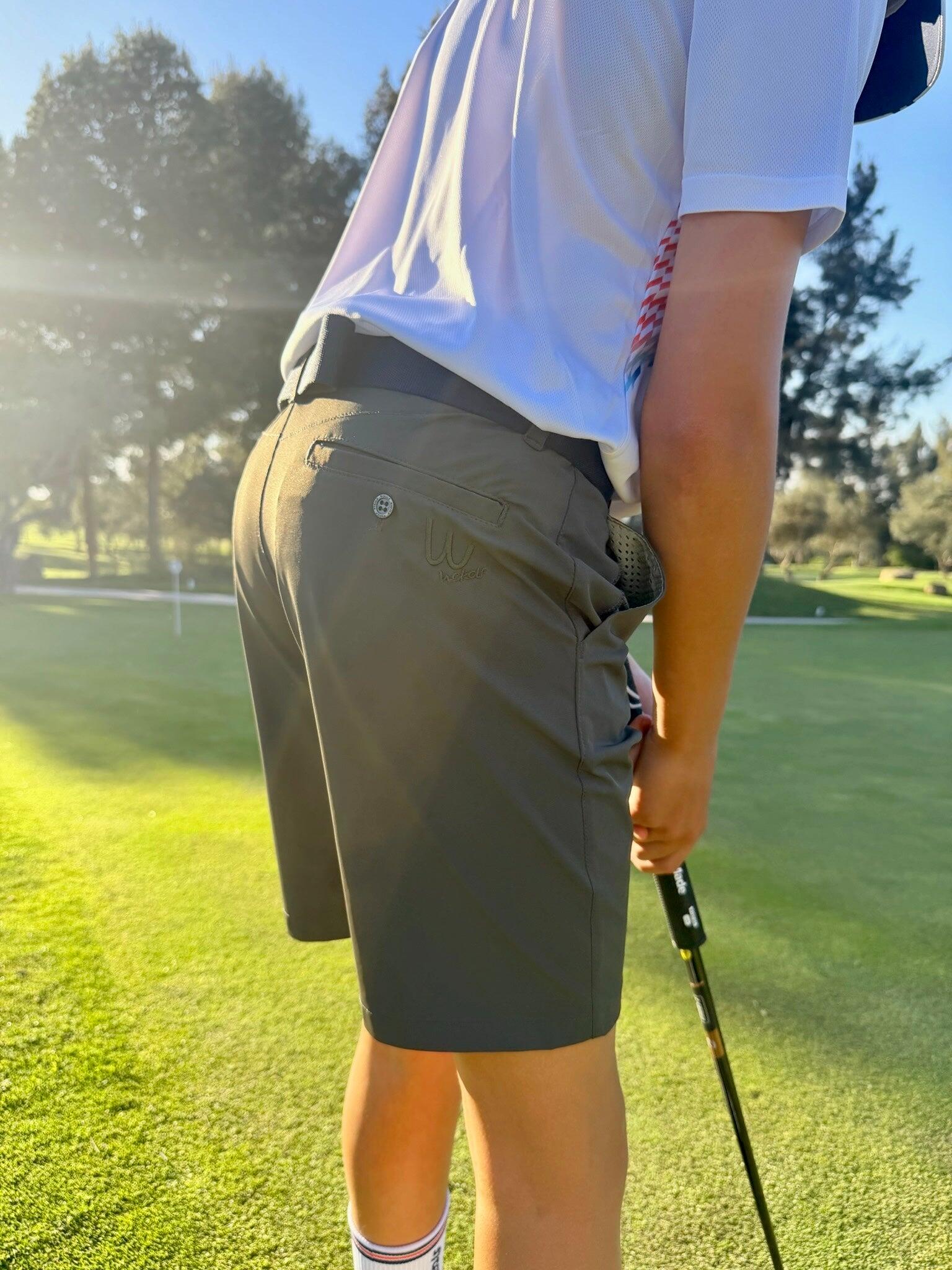 Calções de golfe verde-cáqui para menino 3/4