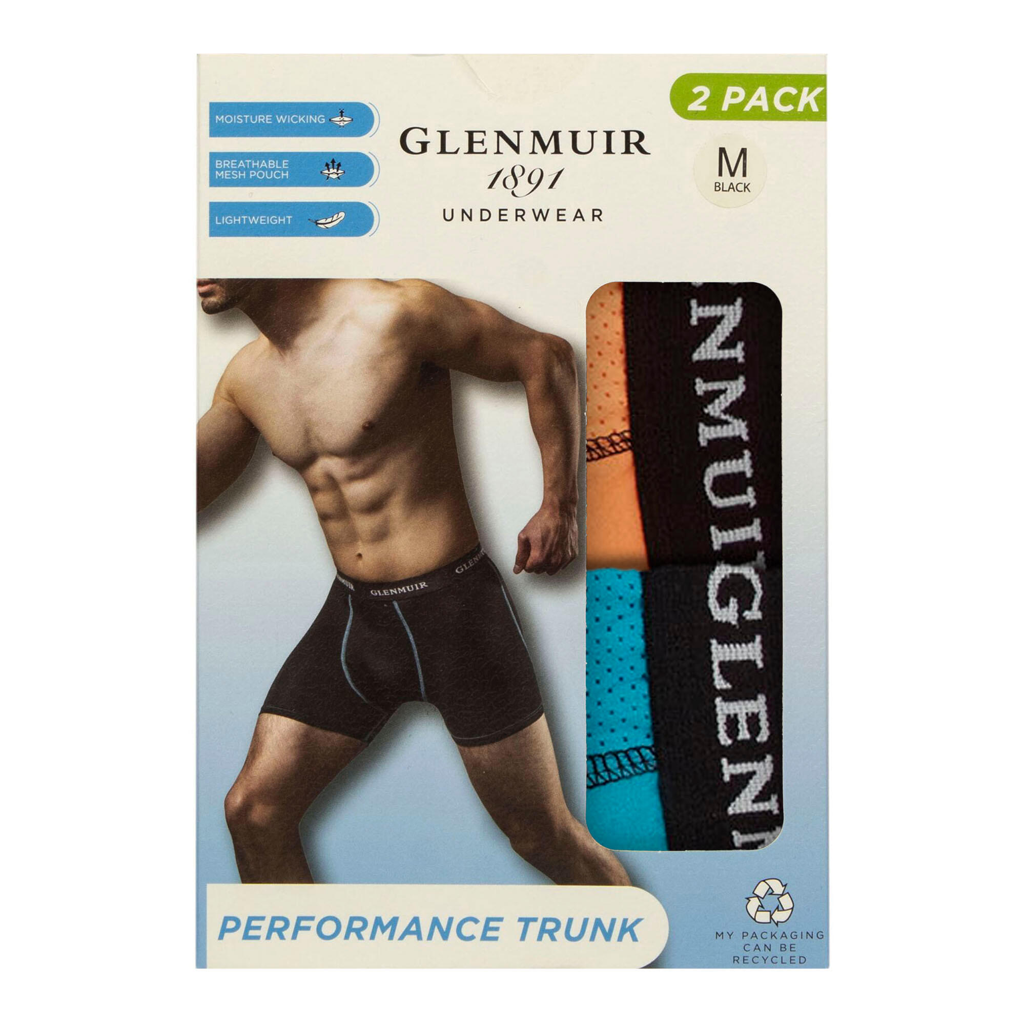 Glenmuir - 2er Pack Herren Performance Boxershorts Atmungsaktiv Sport Fit 2/4