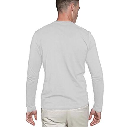 Slim Fit TShirt mit Rundhalsausschnitt, Langarm Herren Weiß