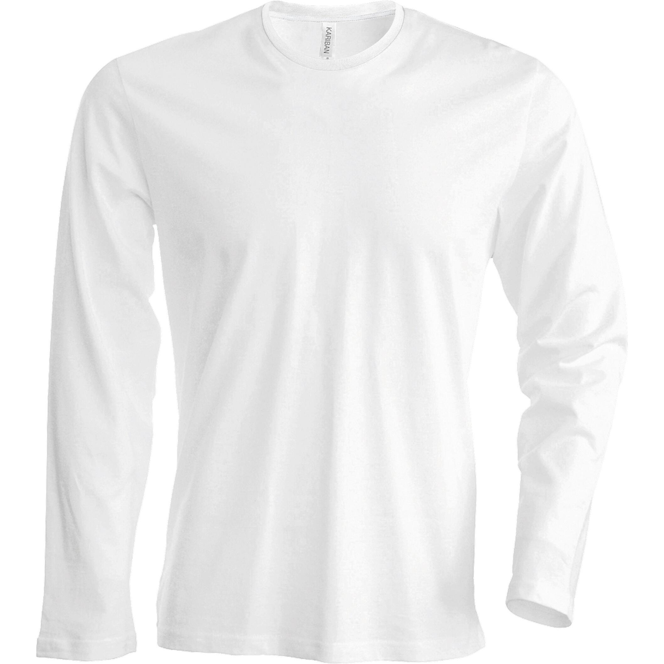 Slim Fit TShirt mit Rundhalsausschnitt, Langarm Herren Weiß 2/3