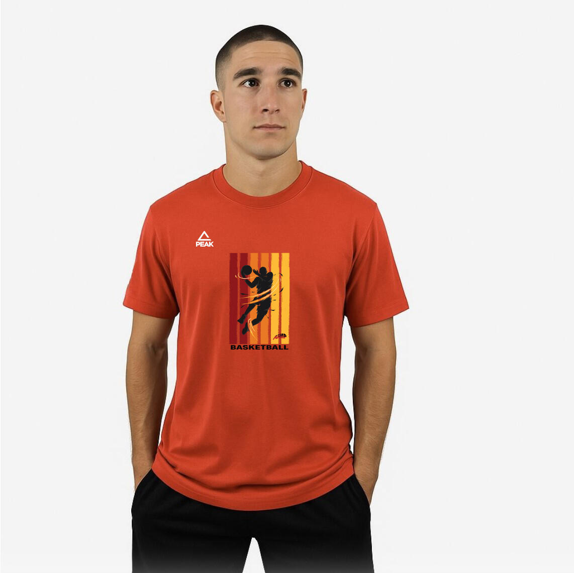Tricou bumbac Peak Basketball rosu