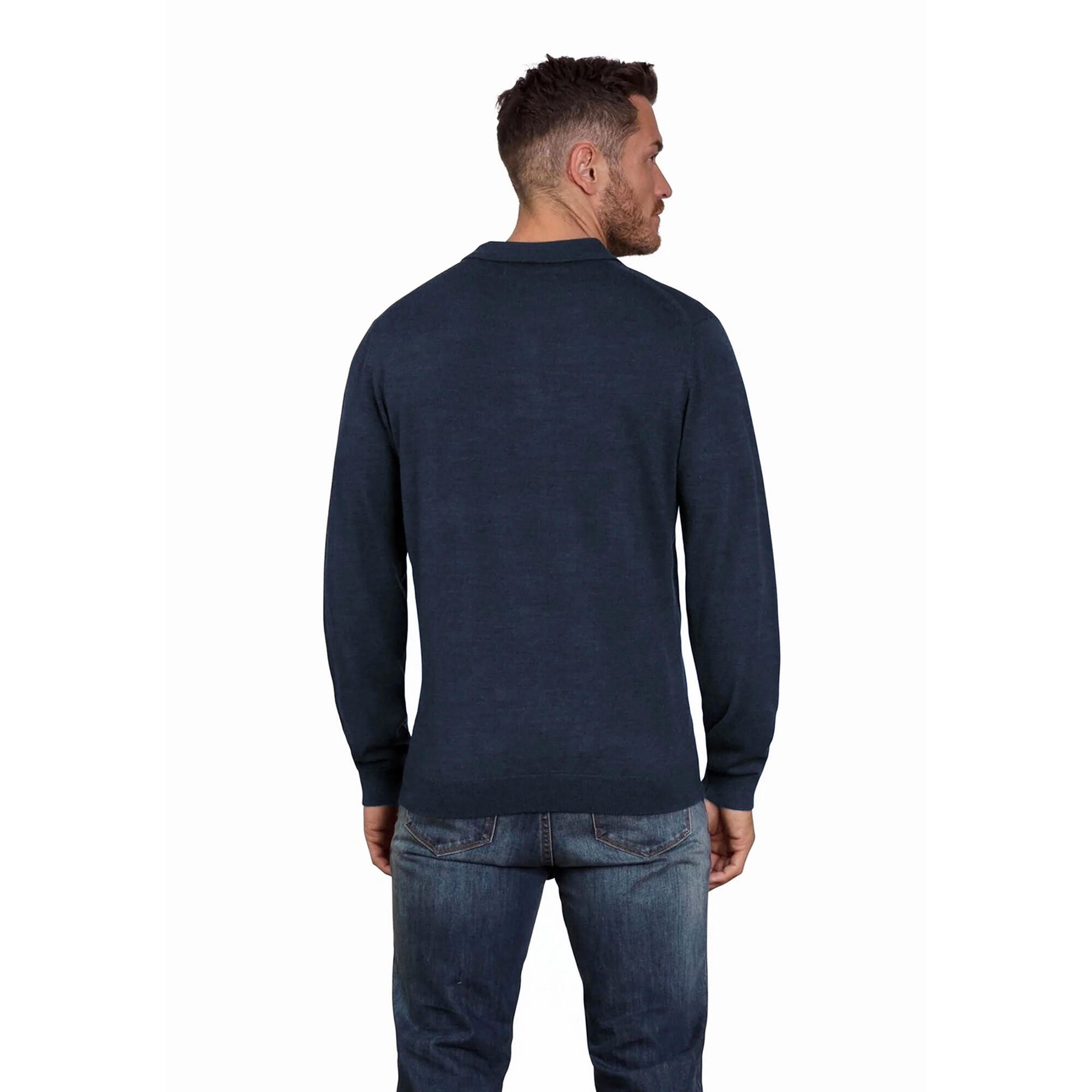 Poloshirt für , Jerseyware, Langärmlig Herren Marine 2/3