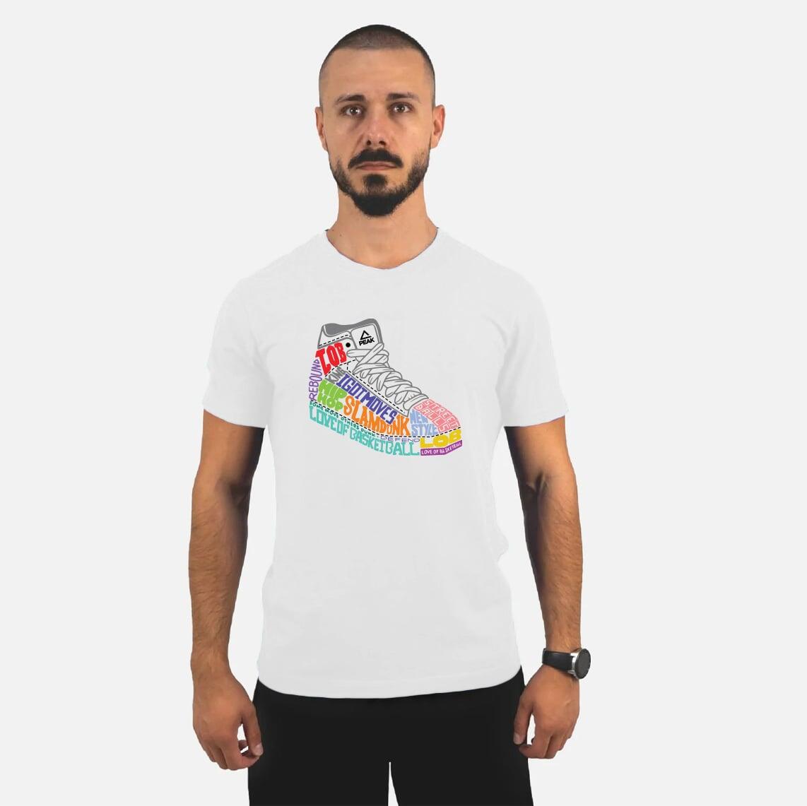 Tricou bumbac Peak Retro Alb
