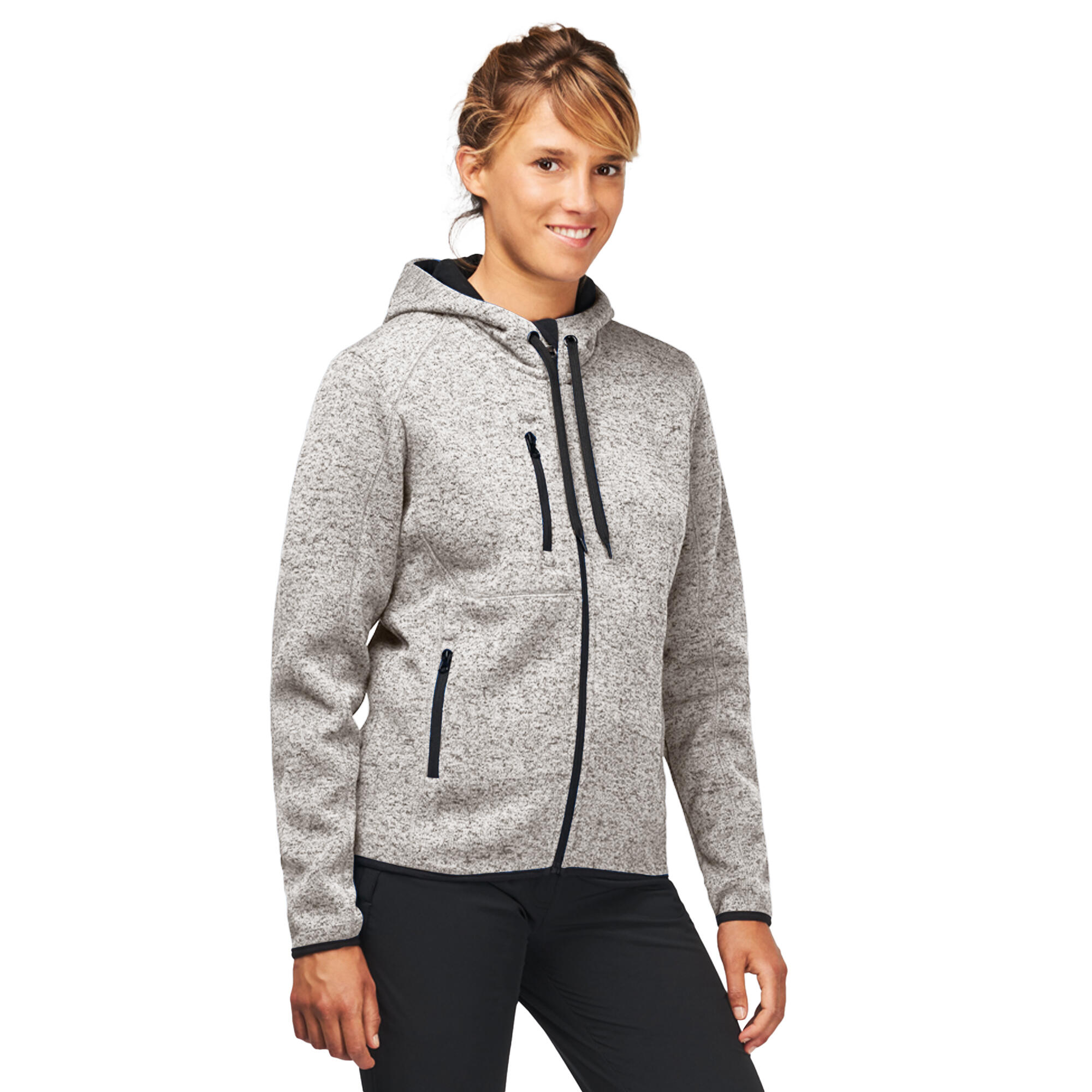 Giacca Con Cappuccio Donna Proact Grigio Chiaro Screziato 3/3