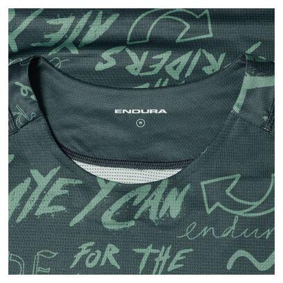 Endura Singletrack Print Langarm-Trikot für Herren, grün 3/5