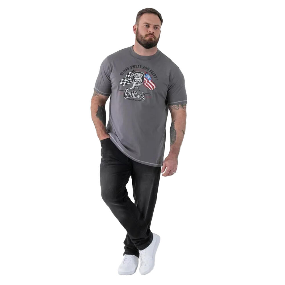 Mens Jasper D555 Gas Monkey Kingsize TShirt (Grey) 4/4