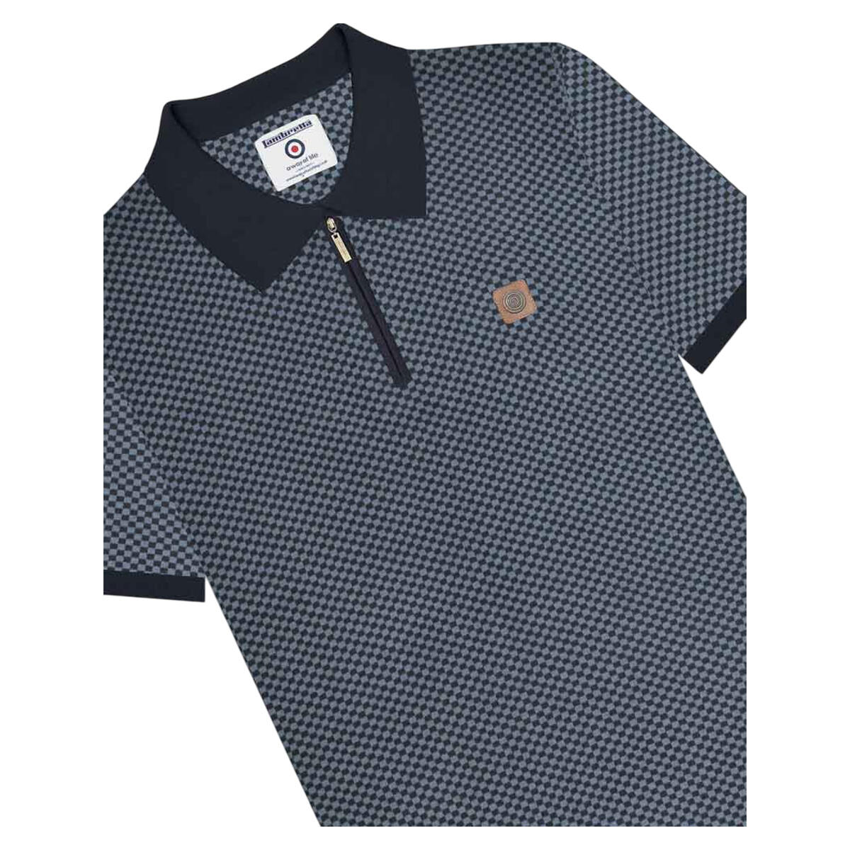 Polo Motif/style Tricoté Homme (Bleu Marine) 3/3