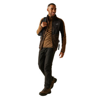 Heren oakar fleece top (notenbruin/zwart)