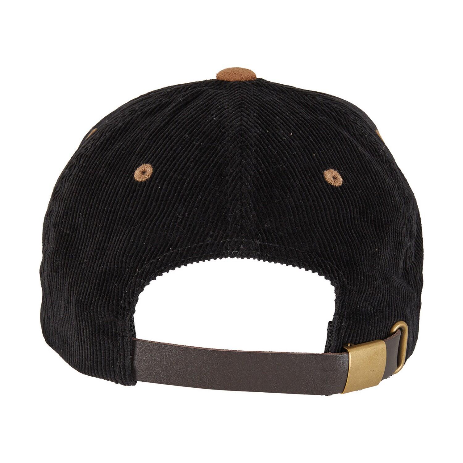 Classic Corduroy Faux Suede Cap (Black/Caramel) 2/3