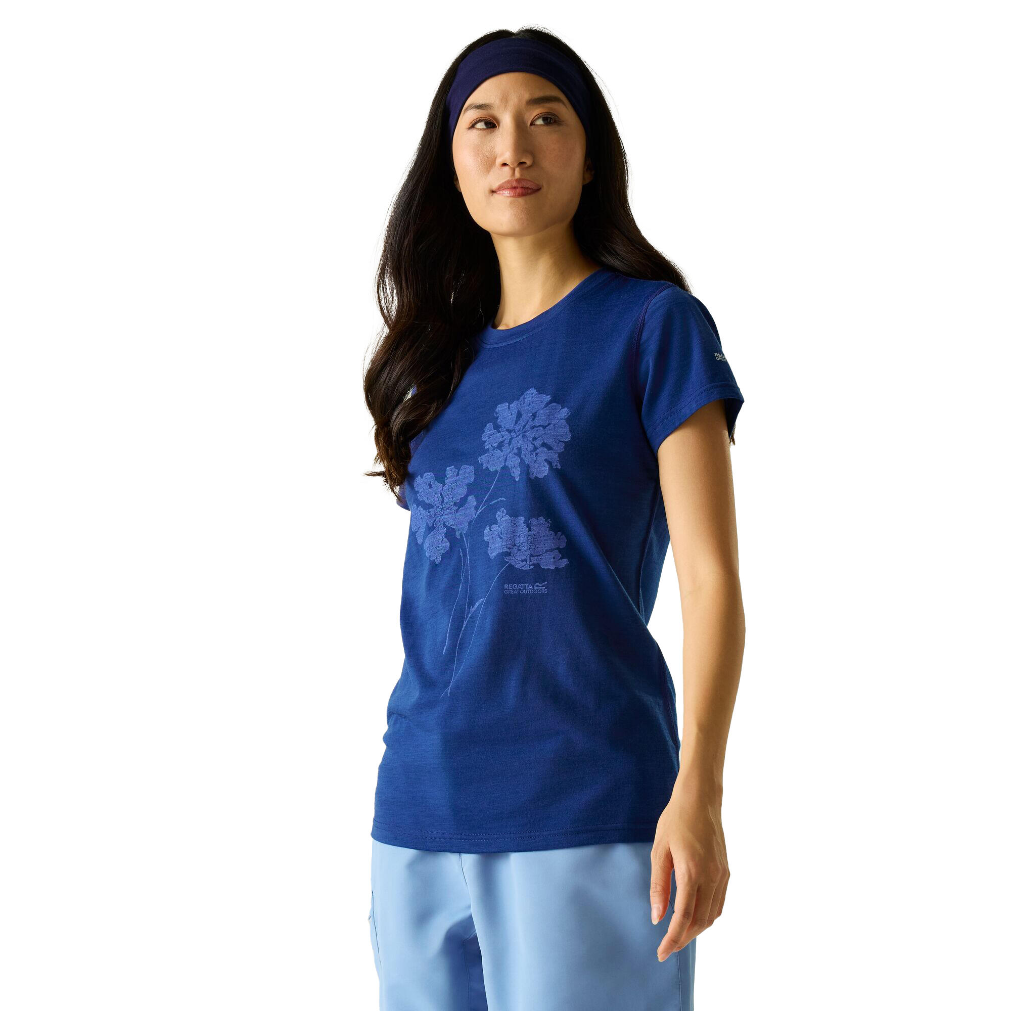 Camiseta Escade Diseño Estampado Floral para Mujer Azul aviador 4/5
