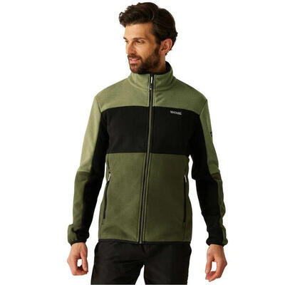 Heren ormont fleece top (olijfgroen/zwart/olijfnacht)