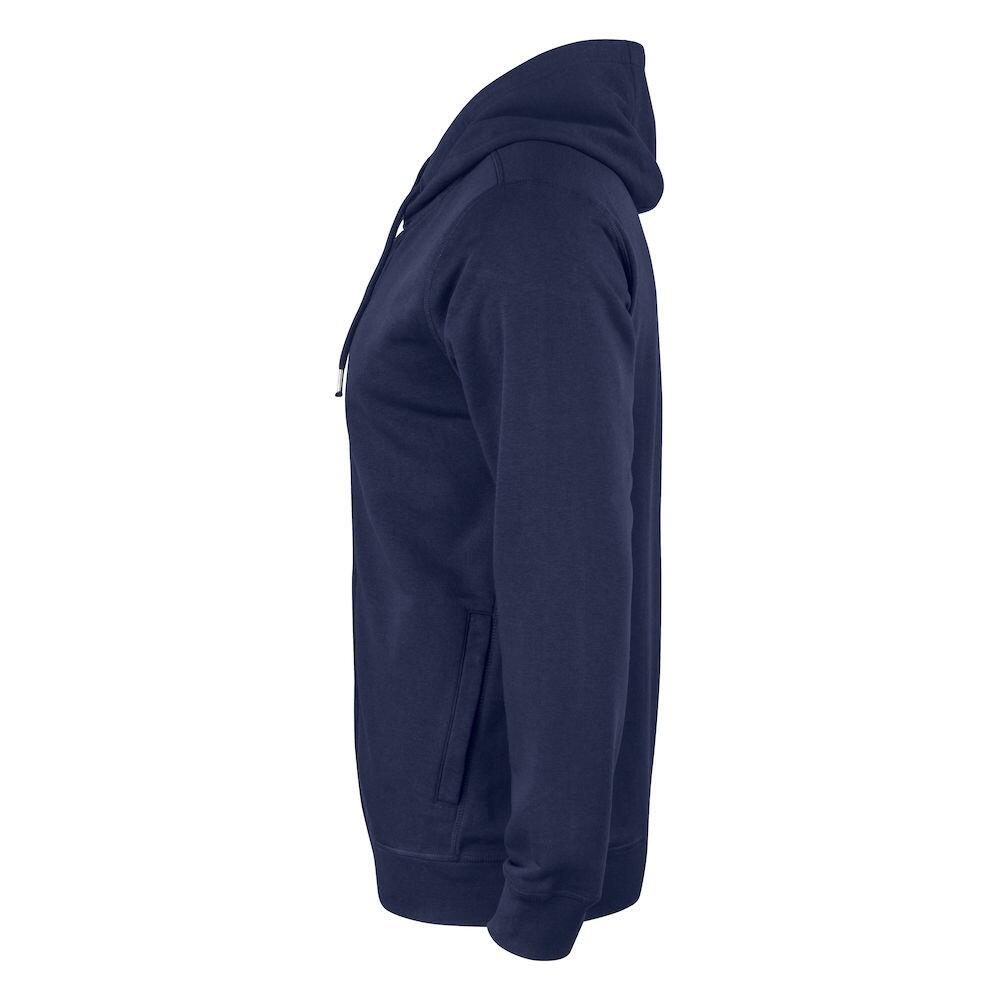 Felpa Con Cappuccio E Zip Intera Uomo Clique Premium Blu Navy Scuro 3/4