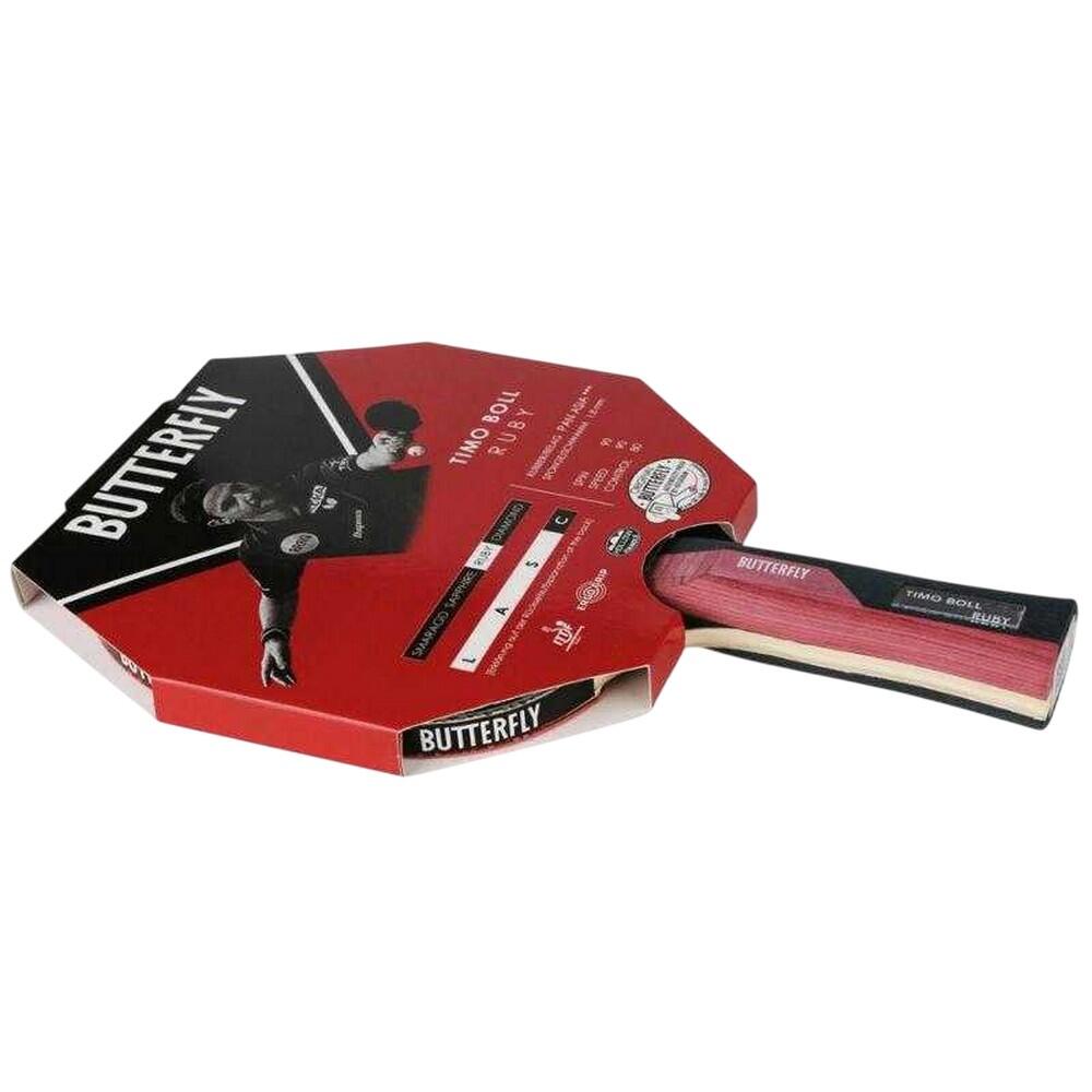 "Timo Boll Ruby" Tischtennisschläger Damen und Herren Schwarz/Rot Einheitsgröße 4/4