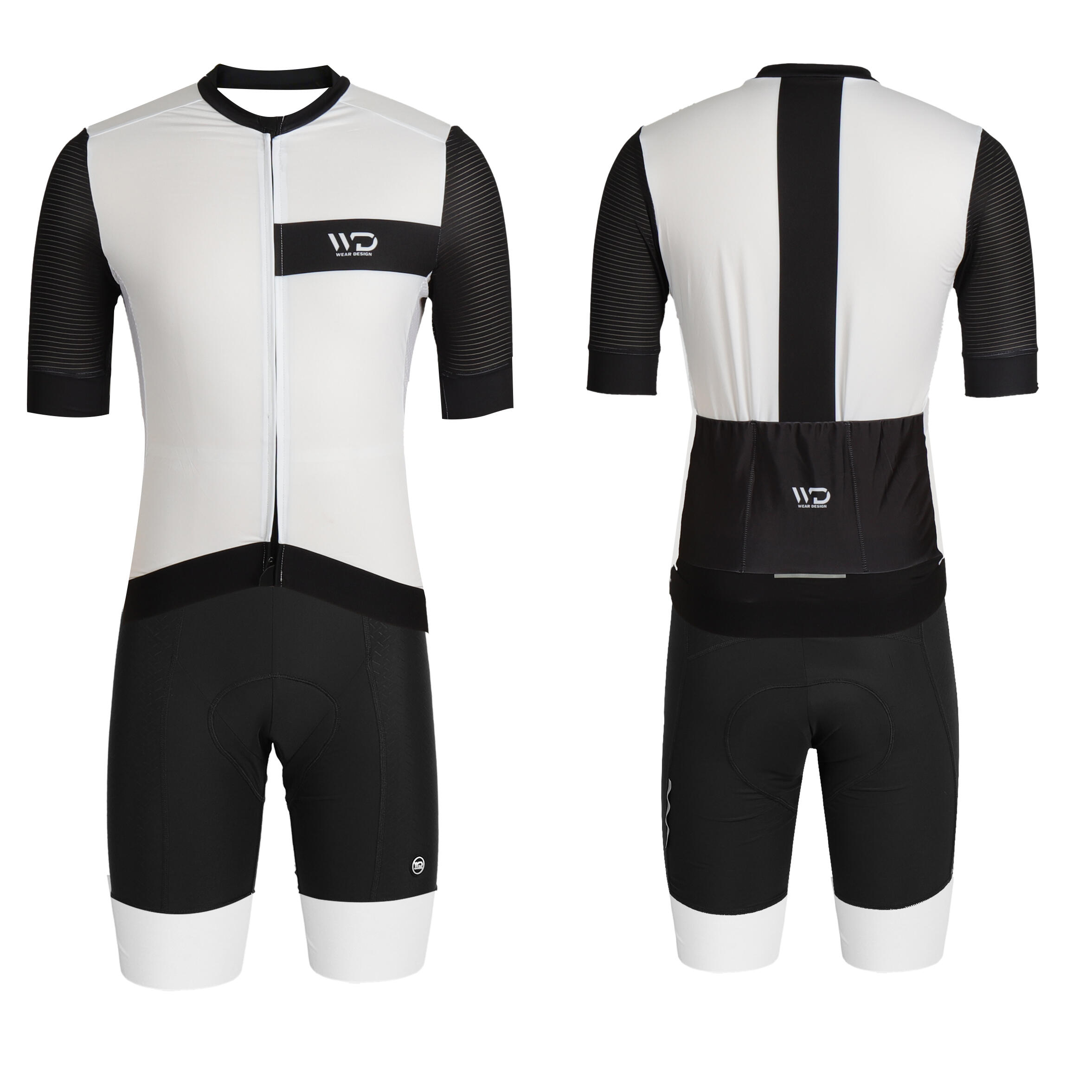 DRAFT herenwielrenshirt wit/zwart 3/4