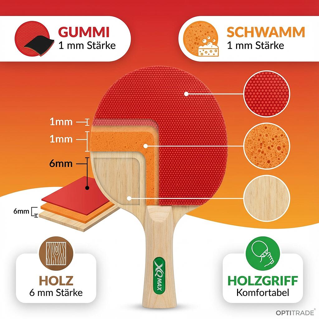 Ensemble de tennis de table XQ Max - 2 raquettes, 3 balles 3/7