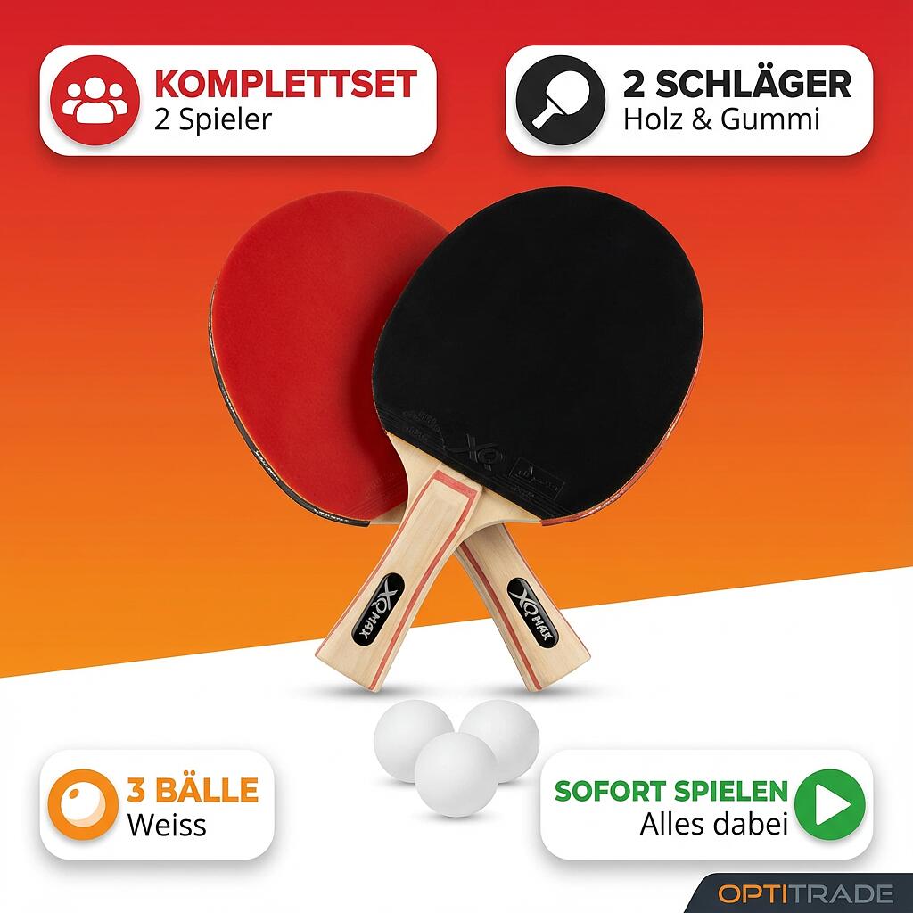 Ensemble de tennis de table XQ Max - 2 raquettes, 3 balles 2/7