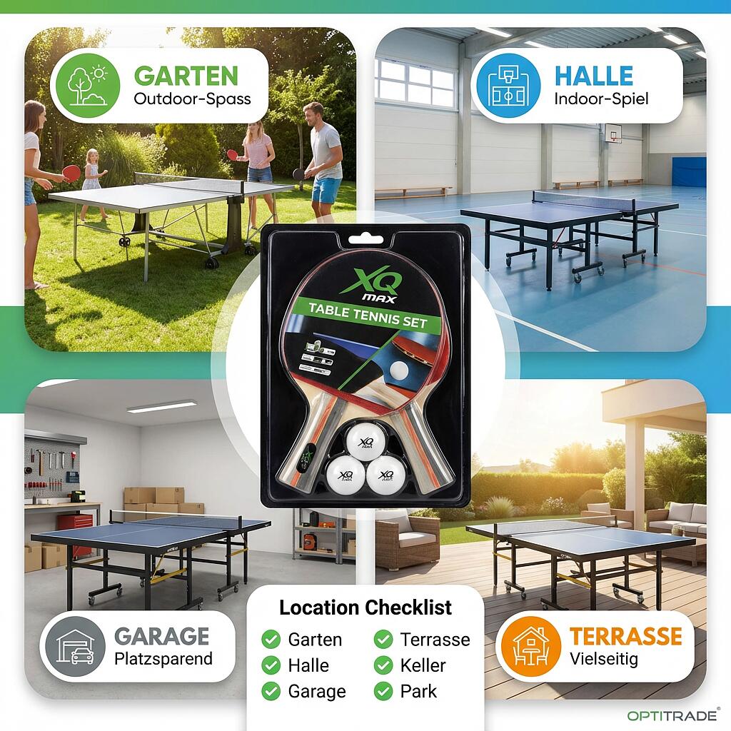 Ensemble de tennis de table XQ Max - 2 raquettes, 3 balles 6/7