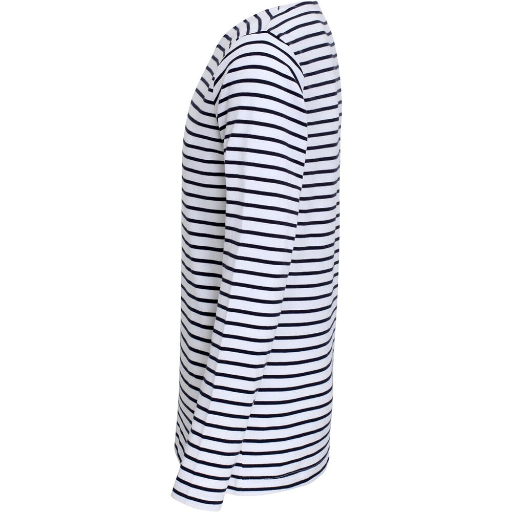 Mens Mariniere Coastal Long Sleeve TShirt (White/Navy) 3/4