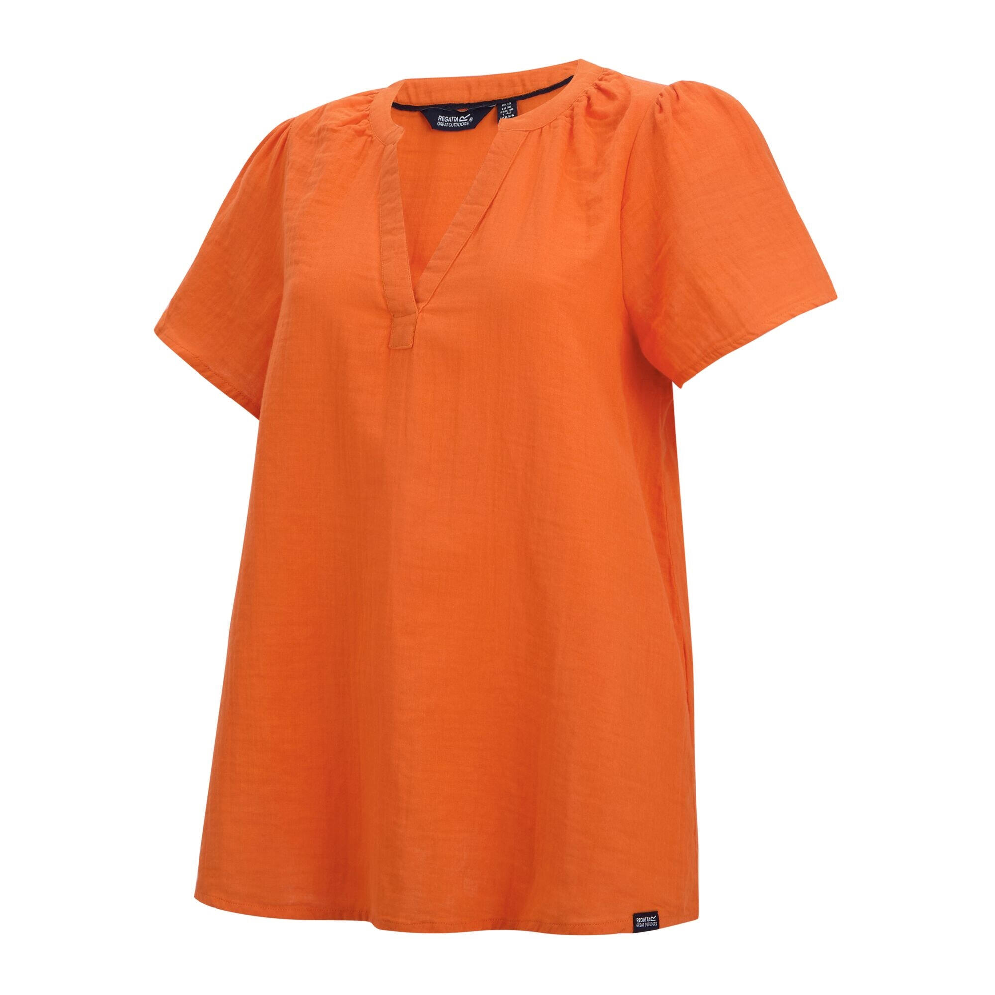 Chemisier Manches Courtes SELEN Femme (Orange Sanguine) 3/4