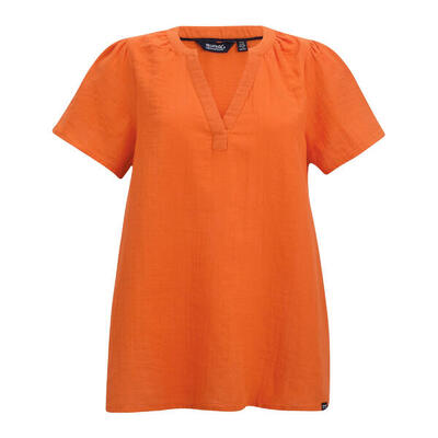Dames selen shirt met korte mouwen (marineblauw)