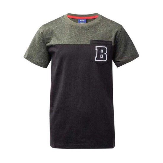 Tshirt Motif/style Bicolore Enfant (Noir / Vert)