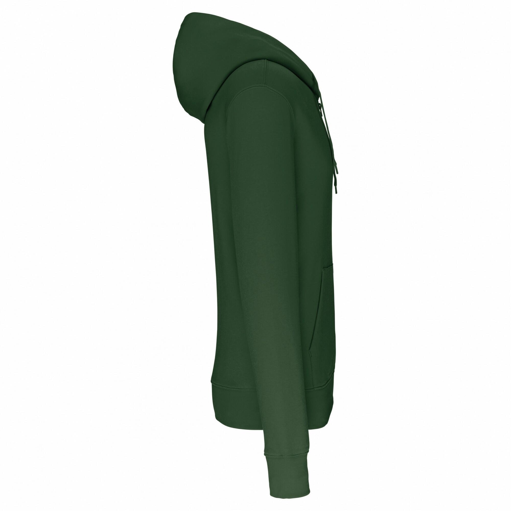 Felpa Con Cappuccio E Zip Intera Uomo Kariban Verde Foresta 3/3