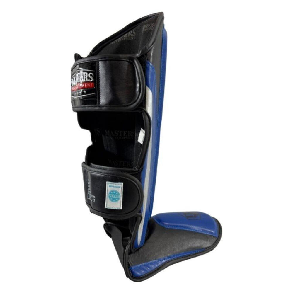 Schienbeinschutz, Lederriemen Damen und Herren Blau M 2/4