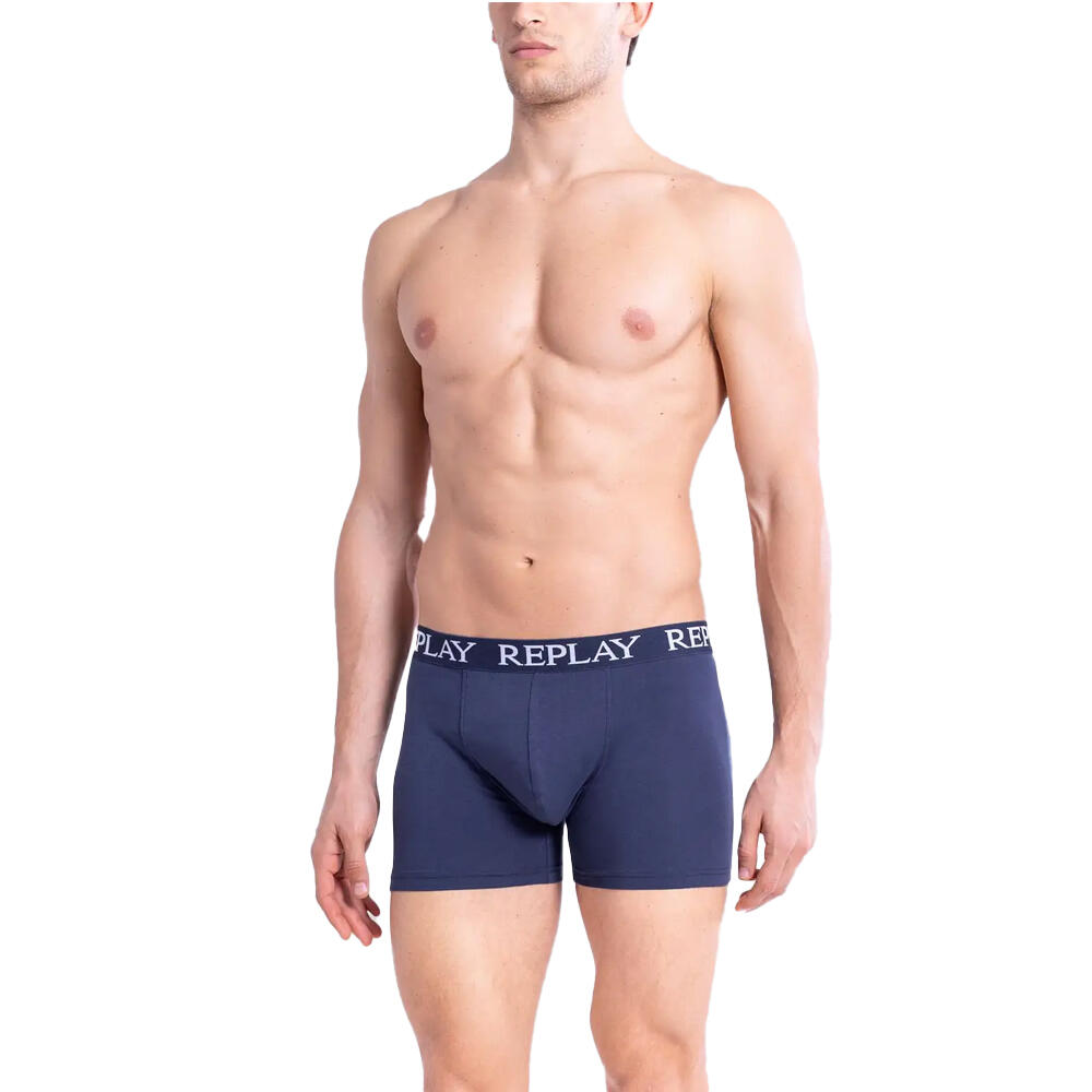Mens Boxer Shorts (Pack of 2) (Dark Blue/White)