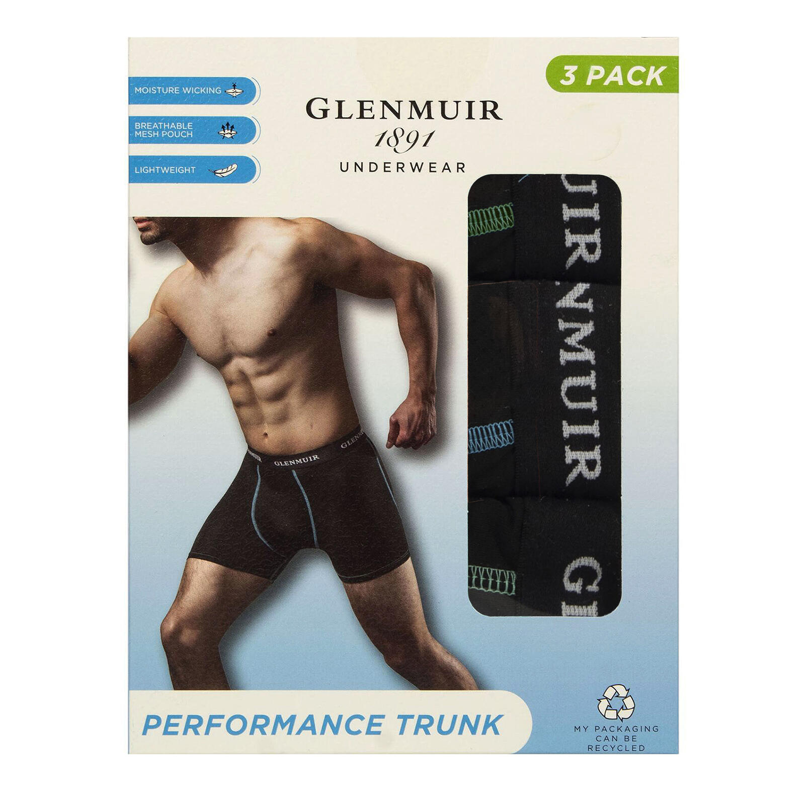 Glenmuir - Lot de 3 Boxers Homme Performance Respirants pour Sport 2/5
