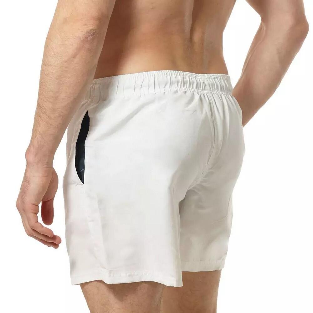 Mens Swim Shorts (White/Navy) 3/4