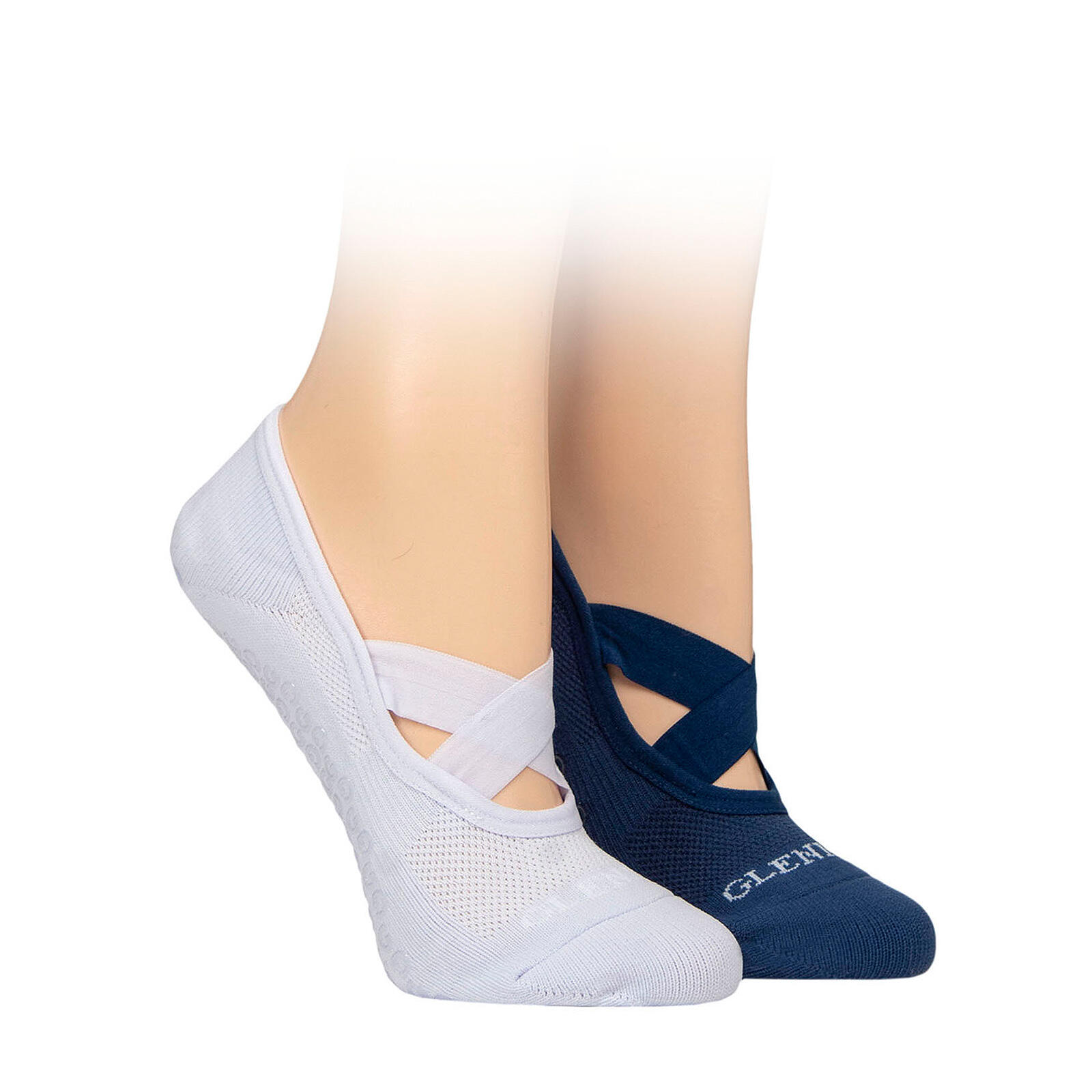 Glenmuir - 2er Pack Damen Yoga Liner Socken Low Cut Pilates Gym 3/5