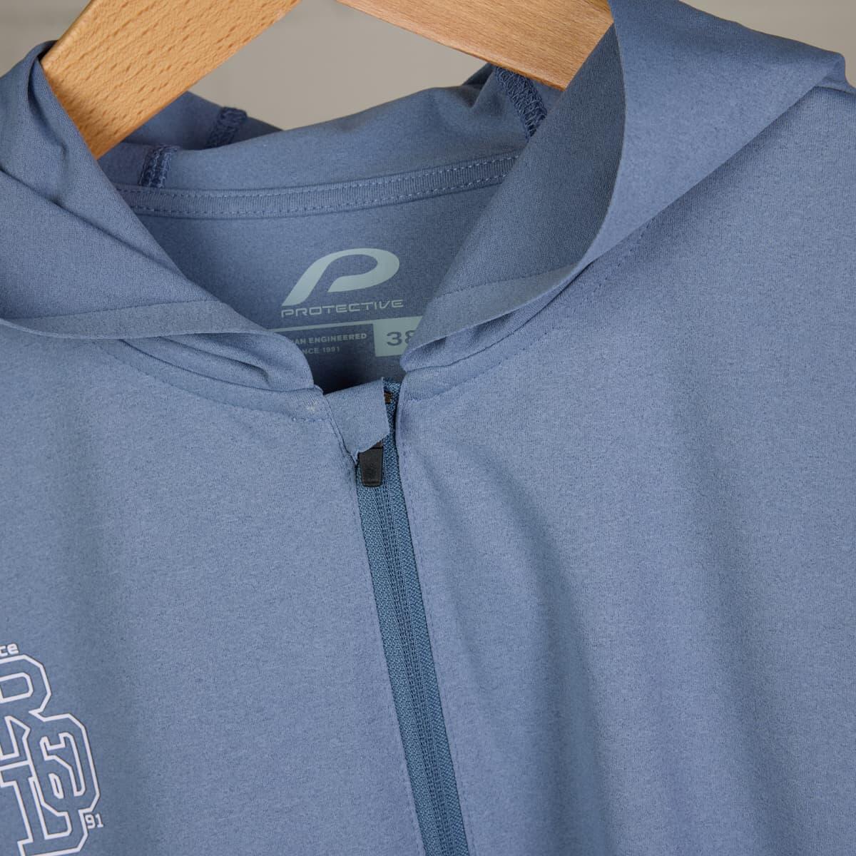 Sweat à capuche zippé demi-hauteur pour femme P-Hollow Sky W bleu acier 6/7