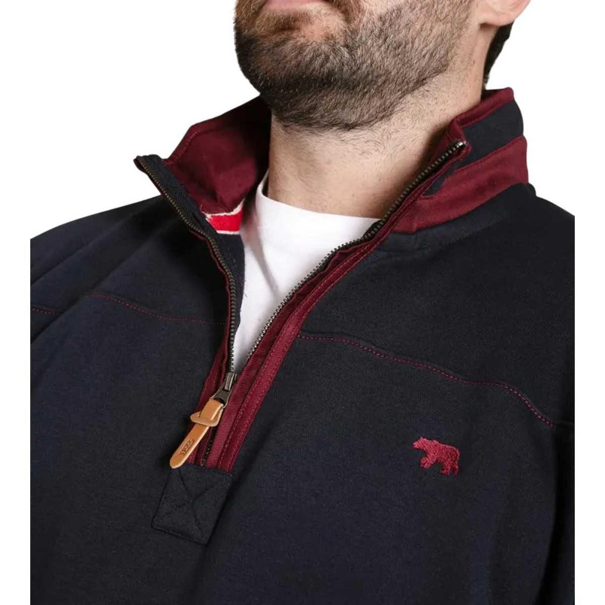 Felpa In Pile Kingsize Uomo Duke D555 Leicester Blu Navy 4/6
