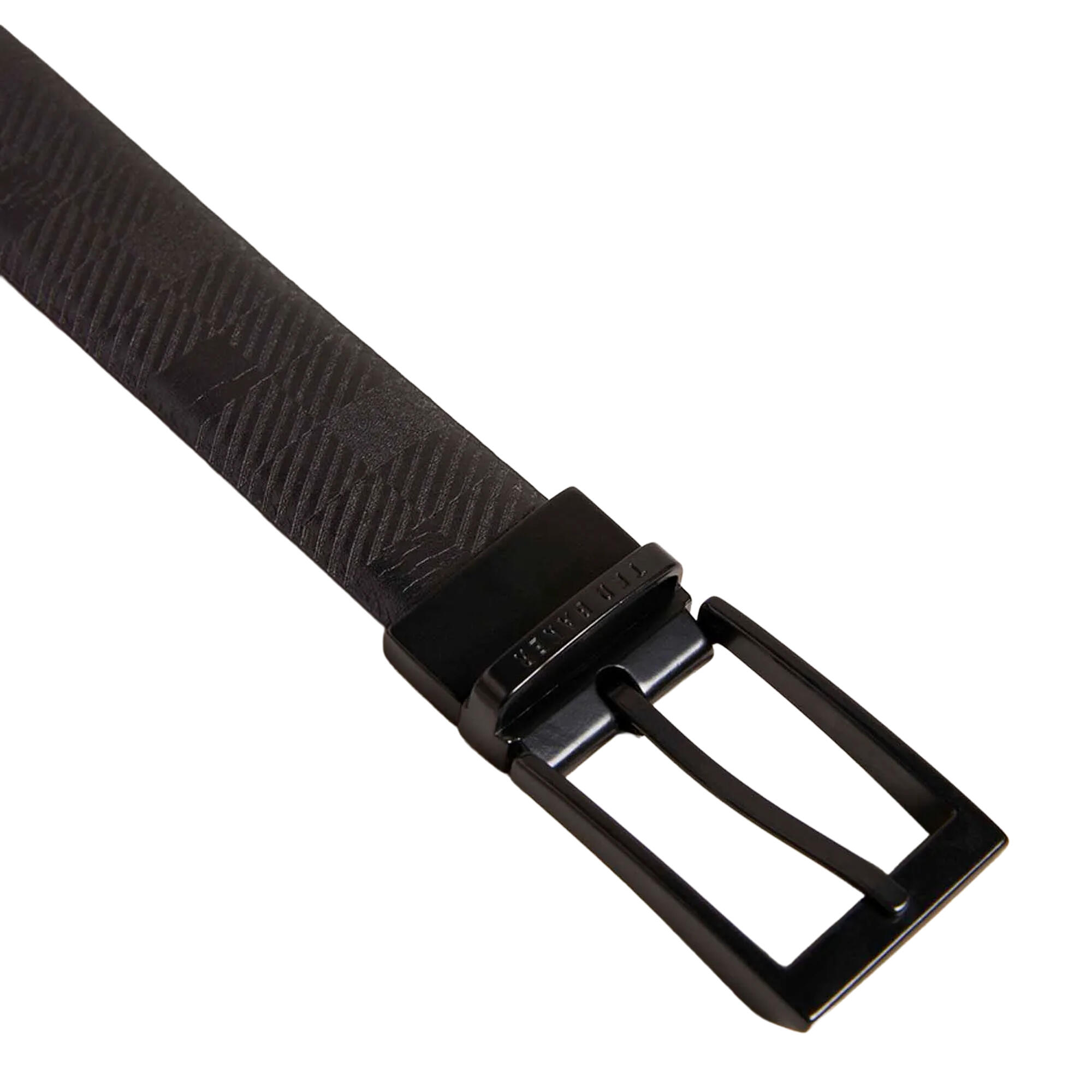 Checkinn House Checked Leather Belt (Black) 3/4